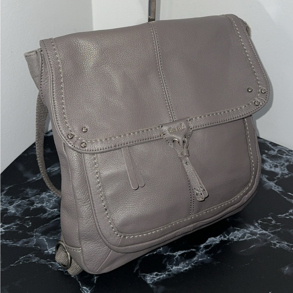 THE SAK Women's Ventura Leather Convertible Backpack Dark Gray AUTHENTIC
